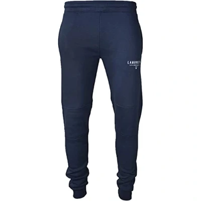Image of Lambretta Mens Slim Fit Jog Pant Casual Sports Gym Fleece Joggers XL Colour: Navy