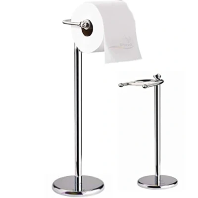 Image of HZ ENTERPRISES Toilet Paper Holder Roll Stand Free Standing for Bathroom Accessory Collection