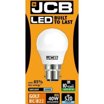 Image of 5 x 6 W LED BC B22 Golf Ball Opal 520 lm 6500 K Daylight (JCB S10970)
