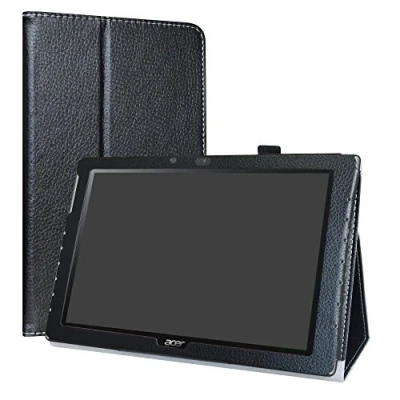 Image of Acer Iconia One 10 B3 A40 Case,LiuShan PU Leather Slim Folding Stand Cover for 10.1&quot; Tablet,Black