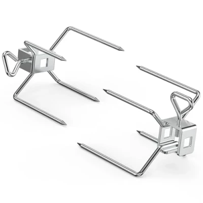 Image of Onlyfire Stainless Steel Rotisserie Forks, 2 Pieces, Fits for Weber 10MM and 8MM Square Spit Rods