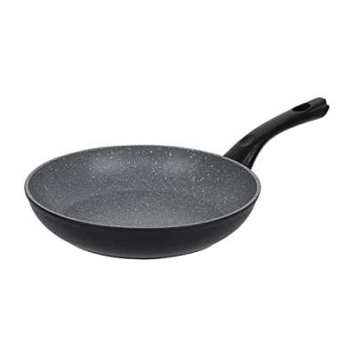 Image of FORGECROSS Black &amp; Grey Marble Forged Pressed Aluminium Non Stick Induction Safe Cooking Frying Pans Cookware (28cm Pan)