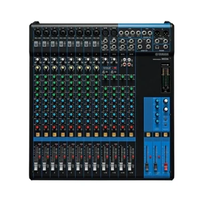 Image of Yamaha MG16 mixer Compact with 16 input channels, 4 group buses, AUX, rack mount kit and D PRE mic preamps
