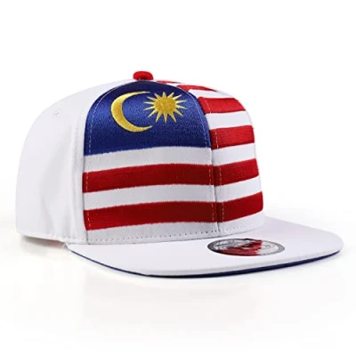Image of Underground Kulture Malaysia White Adjustable Flat Peak Snapback Hat World Cup Baseball Cap