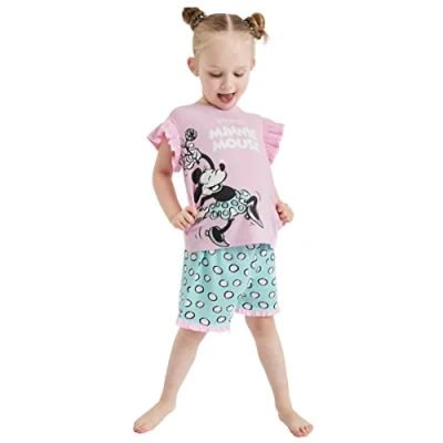 Image of Disney Girls Minnie Mouse Short Pyjamas Character Nightwear (Minnie Mouse, 2 3 Years)