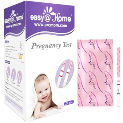 Image of Easy@Home 25 Pregnancy Test Strips for Early Detection 10 MIU/ml HCG