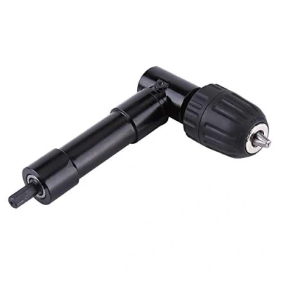 Image of TOPINCN Right Angle Drill Adapter Attachment Cordless 90 Degrees 0.8 10mm Drilling Extension Chuck Aluminum Alloy 8mm Shaft Electric Tool