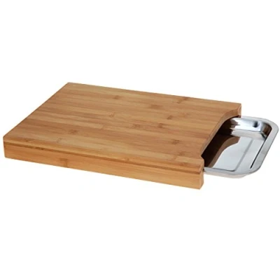 Image of Koopman Bamboo Chopping Board with a Stainless Steel Tray