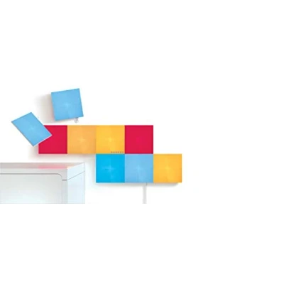 Image of Nanoleaf Canvas Starter Kit, 9 Light Squares, Smart LED RGBW Wall Lights Modular Wi Fi Colour Changing Mood Panels, Works with Alexa Google Assistant Apple Homekit, for Room Decor &amp; Gaming