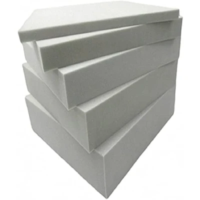 Image of Upholstery Foam Cut to Any Size Polyurethane Cushions Seat Pads High Density Sofa Chair Bench Headboard Campervan Cushion Replacement (100cm x 80cm 5cm, White)
