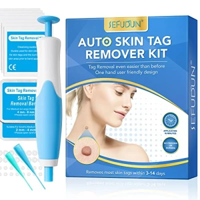 Image of Skin Tag Remover, Wart Removel Remover Device Kit 2 8mm Fast and Easy to Use(40x Removal Bands &amp; 10 Cleansing Wipes)