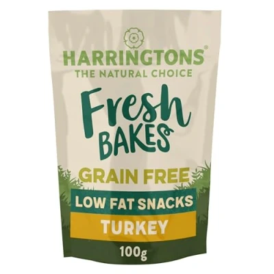 Image of Harringtons Fresh Bakes Grain Free Low Fat Lean Turkey Dog Treats 100g (Pack of 8) Gently Oven Baked