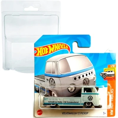 Image of Hot Wheels Volkswagen T2 Pickup HW Trucks 1/10 (42/250) Grey HTD04 2024 + Protector Short Card Frikimonkey