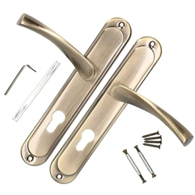 Image of KOTARBAU Door Handle 90 mm PZ Patina Fitting Set Long Plate Interior Exterior Gate