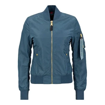 Image of Alpha Industries Women&#039;s MA 1 VF LW Bomber Jacket for Ladies, Vintage Marine, M