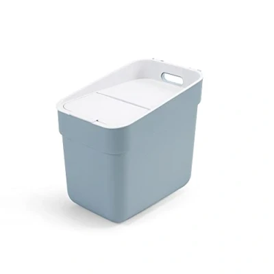Image of Curver Ready to Collect 100% Recycled 20L Kitchen Accessories Recycling Lift Top Bin Smoked Grey with Light Lid