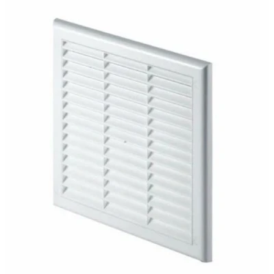 Image of White Air Vent Grille 250mm x with Fly Screen/Anti Insect Mesh Cover.