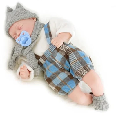 Image of Bibi Doll Duncan 18&quot; Lifelike Large Size Soft Bodied Sleeping Baby Girls Boys Toy Dolly With Sounds and Dummy for Ages 18 Months +