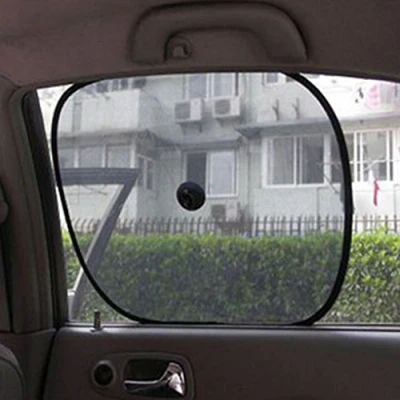Image of Gemini_mall® 2pcs Car Window Sun Shades Universal Baby Sunshades Blocks Harmful UV Rays Glare Heat Protection for Your Kids, Pets (Black)