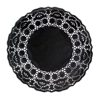 Image of Garcia de Pou Round Doilies, 9 cm, Paper, Black