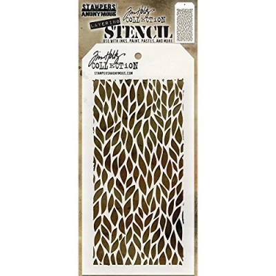 Image of Art Gone Wild Tim Holtz Leafy Stencil, Synthetic Material, 28.4 x 11.4 0.1 cm