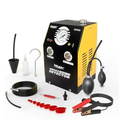 Image of Solary Auto EVAP Smoke Machine with Pressure Indicator for Leak Detection DC12V, Yellow