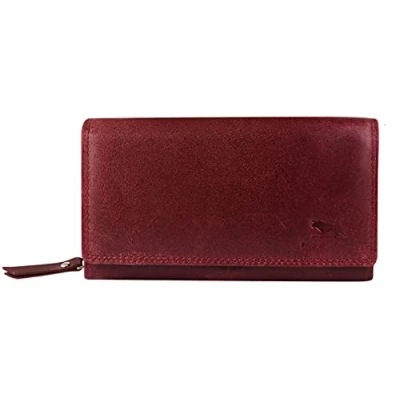 Image of MORUCHA Clutch Wallet for Women Genuine Leather RFID Blocking High Capacity Cardholder M90 (Burgundy)