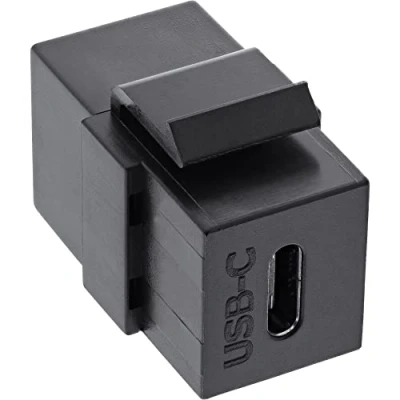 Image of InLine 76201Z USB 3.1 Keystone Snap in Insert, C Female/Female, Black
