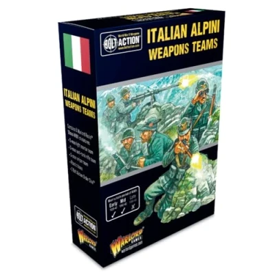 Image of Warlord Games Italian Alpini Weapons Teams 28mm Scale Miniatures for Bolt Action Highly Detailed World War 2 Table top Wargaming