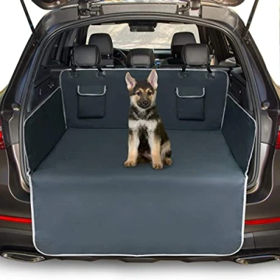Image of Toozey Car Boot Protector for Dog Universal Nonslip Blanket with Side Protection and Bumper Protection, Waterproof &amp; Antifouling, Robust Protective Mat Dogs, Easy to Clean Gray