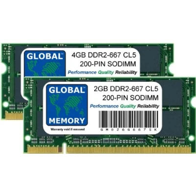 Image of 6GB (4GB + 2GB) DDR2 667MHz PC2 5300 200 PIN SODIMM MEMORY KIT COMPATIBLE WITH MACBOOK (LATE 2007 EARLY/LATE 2008 EARLY 2009) &amp; PRO (MID/LATE 2008)