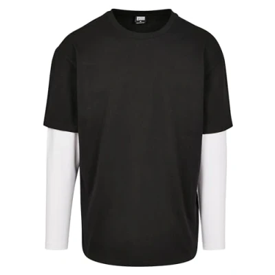 Image of Urban Classics Long sleeved top, Men&#039;s, Size: XL, Black/white