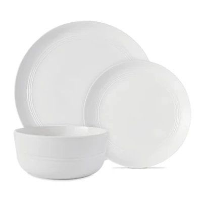 Image of Tower T867023WHT Porcelain Dinnerware Set, 12 Pieces, White