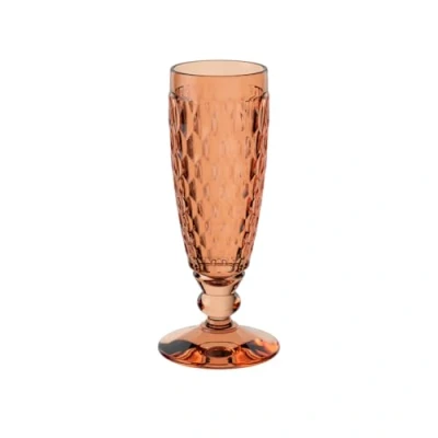 Image of Villeroy &amp; Boch Boston Apricot Champagne Glass, Crystal Glass Coloured Orange, Capacity 120 ml