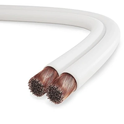 Image of conecto Speaker Cable CCA 2 x 0.75 mm², 10.0 m, Audio with Polarity Marking for HiFi Boxes Subwoofer, White