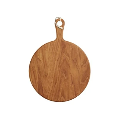 Image of MasterClass Round Oak Wooden Serving Paddle / Antipasti Board, 30 x 40.5 cm (12&quot; 16&quot;), Brown
