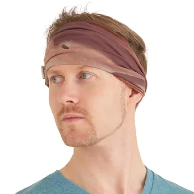 Image of Mens Tie Dye Bandana Headband Womens Boho Japanese Hair Band Hippie Marble Orange