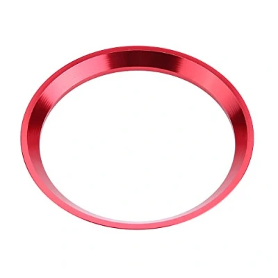 Image of Car Steering Wheel Ring Cover Trim Aluminium Chromium Alloy Decoration Frame for CLA GLK A Class W204 W246 W176 W117 C117(Red)