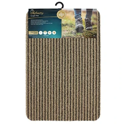 Image of JVL Infinity Entrance Door Mat, Beige, 50cm x 75cm