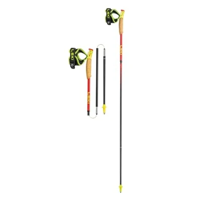 Image of LEKI Ultratrail FX.One Superlite Trail Running Poles, Bright Red Neon Yellow Natural, 110 cm