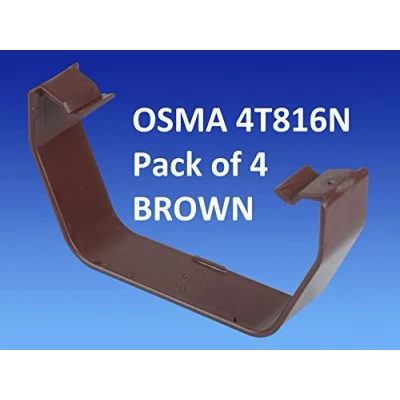 Image of Pk of 4 x 4T816 (Brown) Replacement Gutter flexiclips for Wavin OSMA 100mm Square guttering