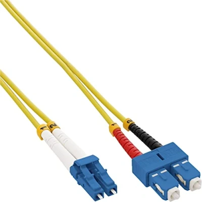 Image of InLine® 88656r 1 m 2x LC SC Fibre Optic Cable Yellow, Black, Blue, Red and White Fiber (9 µm, 125µM, SC, Red, White, Male/Male)