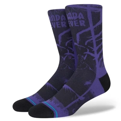 Image of STANCE Yibambe Crew Socks Marvel Black Panther Infiknit Medium UK Size 6 8.5