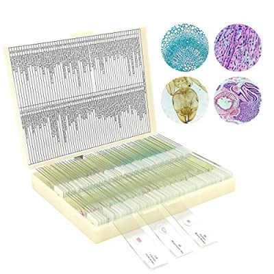 Image of LAKWAR 120 Microscope Slides with Specimens for Kids, Prepared Kids Microbiology, Adults