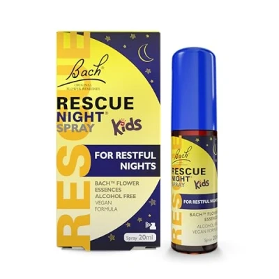 Image of Rescue Kids Calm Nights Spray, Flower Essences, to Support Your Child and Promote A Calming Bedtime Routine, Alcohol Free, Spray onto Tongue