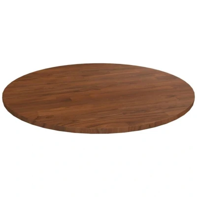 Image of vidaXL Round Table Top Dark Brown Ø60x1.5 cm Treated Solid Wood Oak