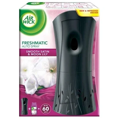 Image of Air Wick Freshmatic Autospray holder and refill 250ml Satin &amp; Moon Lily