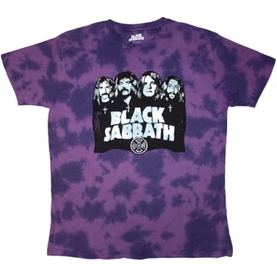 Image of Black Sabbath Kids T Shirt Band Logo New Official Purple Dye Wash, Black, M/7 8 Years