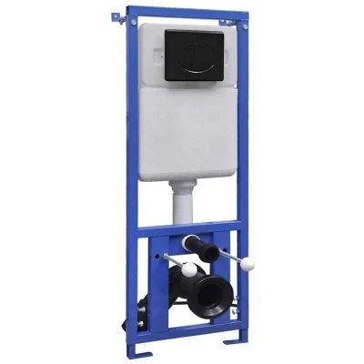 Image of vidaXL Wall Hung Toilet Accessory, Water Saving and Sound Insulated Concealed High Cistern, Dual Flush System, Robust Steel Frame, Corrosion, Temperature Resistant HDPE Tank