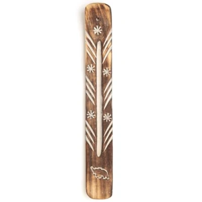 Image of Puckator Mango Wood Elephant Ashcatcher Incense Sticks Burner Zen Spiritual Modern Gothic Home Room Decor Decorations Meditation Accessories Stick Cone Holder Burners